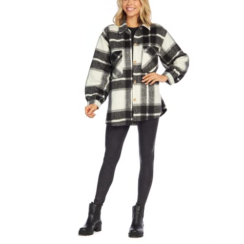 Mud Pie womens Highland Plaid Womens Oversized Shacket