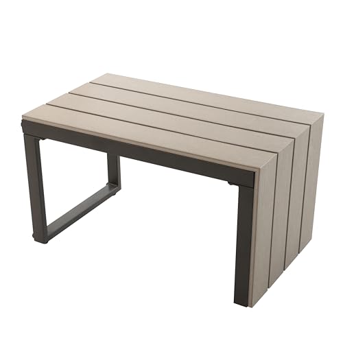 Koll Living Premium Lounge Set Calea – Modulares Gartenmöbel Set in Holzoptik – 3-TLG. Outdoor Sitzgruppe mit 2 Sofas, Tisch & Kissen – Wetterfest für Terrasse & Balkon - Exra Dicke Kissen