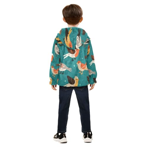 Birds Flying Toddler Fleece Jacket Girl Boys Hooded Fleece Jacket Coat Warm Outwear Zip-up 3-10T4