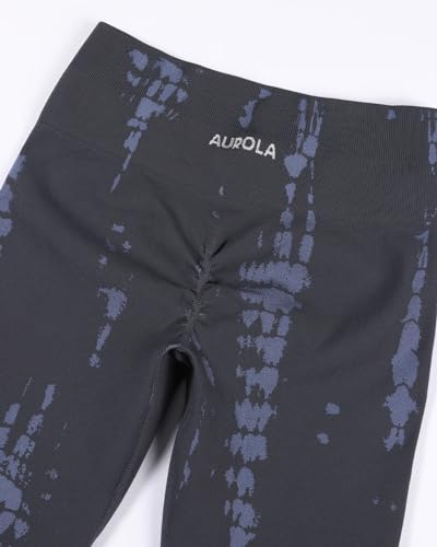 Image of AUROLA Serpent Snake Seamless Scrunch Workout Leggings for Women,Girls Squat Proof Ribbed Thick Active Gym Pants