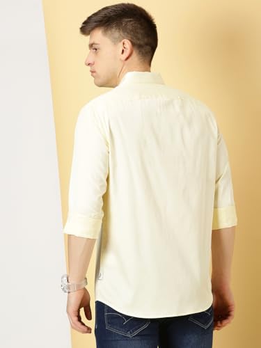 Image of Thomas Scott Men's | Solid | Full Sleeve | Slim Fit | Cotton Blend | Spread Collar | Casual Shirt