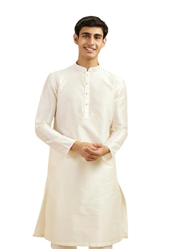 Image of DIWAS BY MANYAVAR Men's Art Silk Solid Kurta (1pc)