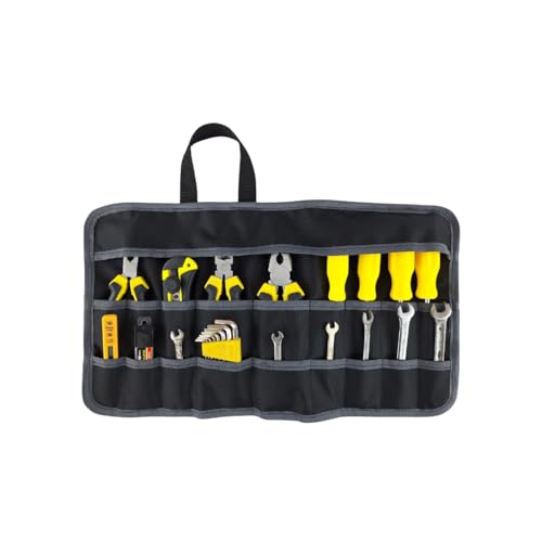 Estojo Porta Ferramentas Case Organizador Reforçado 18 Bolsos Divisões Dobrável Alça de Mão Eletricista Carpinteiro Mecânico ART MANIA (Cinza)