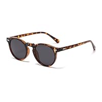 LJCZKA Retro Round Polarized Sunglasses Mens Womens UV400 Protection