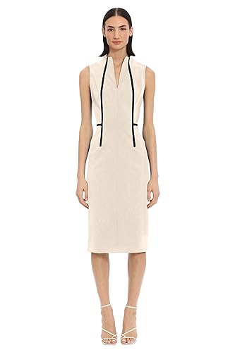 Donna Morgan Women's Sleek Sophisticated Contrast Trim Workwear Sheath Office Career Ceremony2