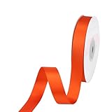 VATIN ヴァティン オータムオレンジ ダブルサテン サテンリボン 両面使用 ポリエステル 16mm X 23m（25ヤード）クラフト手工芸 ファブリックリボン ギフト包装 ヘアリボン パーティーバルーンのトリミング ケーキのデコレーション 裁縫 その他手芸等の作品づくりに最適