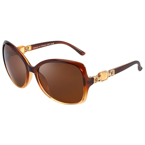 FIMILU Sunglasses for Women, Polarized Retro Stylish Sunglasses Oversized Trendy Sun Glasses UV Protection for Vacation 52034
