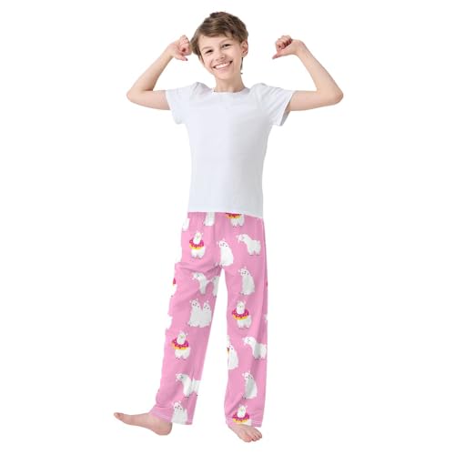 ZZXXB Llama Donut Boys Long Pants Soft Trousers Elastic Waist Kids Lounge Bottoms with Pockets S-XL2