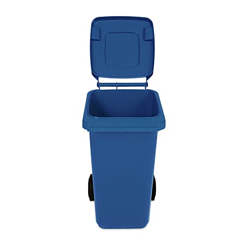 Miniatura 2 de Jestic Cubo De Basura 120l Con Ruedas De Goma Silenciosas Para Recogida Diferenciada, Reciclaje Interior Exterior En840 Azul, 120l