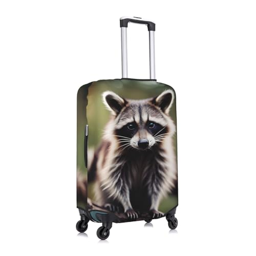 Cute Raccoon Print Personalized Travel Luggage Cover With Zipper, Elastic Luggage Cover,For Daily Use3