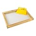 Caydo 8 x 10 Inch Wood Screen Printing Frame, Cookie Stencil Frame with 110 White Mesh and 1 Piece Plastic Scraper