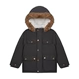 Carter's Baby Boys Warm Winter Parka Hooded Jacket, Dark Grey, 12 Months