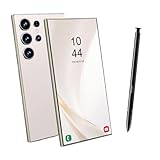 SANSHREUNI S24U Unlocked Phone, 8GB+256GB, 6.8-inch Android 14 System Phone, Octa-core Processor/6800mAh Battery/Built-in Stylus/Fingerprint Unlock/Face Recognition/Dual SIM/GPS/5G Smartphone.(White)