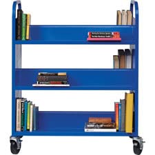 Double-Sided Book Cart, Blue