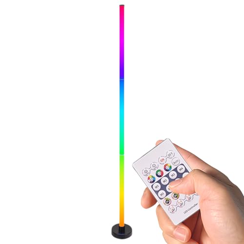 Corner Floor Lamp, Smart LED Floor Lamp, LED Color Changing Ambient Lighting with Music Synchronous, App & Remote Control, Bright Tall Standing Lamps for Living Room Bedroom Office Dorm Farmhouse Bar