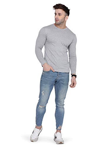 Image of Self Design Men Full Sleeve Round Neck Multicolor T-Shirt (Pack of 2)