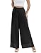 zsangbee Women's Wide Leg Palazzo Pants Chiffon Flowy Loose Party Wedding Dressy Casual Trousers Black