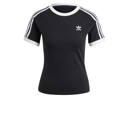 Adidas Women's 3-Streifen Slim Raglan T-Shirt Black Melange S