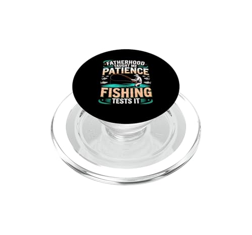 PopSockets PopGrip pour MagSafe Fatherhood Taught Me Patience Fishing