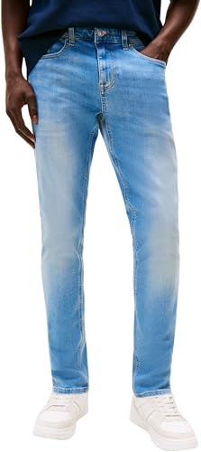 Tommy Jeans Dżinsy męskie Austin Slim Fit, Dżinsowa średnia, 32W / 30L
