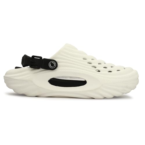Image of Inklenzo Men's Sandals Clogs Mules for Men & Boys - CreamComfortable, Extra Soft, Lightweight, Non-Slip, Waterproof, Adjustable Back Strap, Stylish, Classic, Casual, Everyday Mules