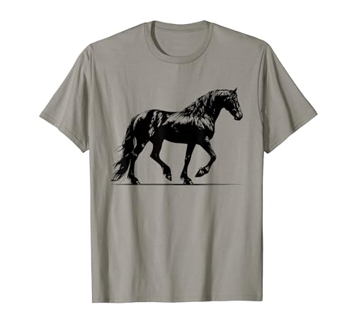 Horse Dad Mom Lover - Monochromatic Mustang Horse T-Shirt