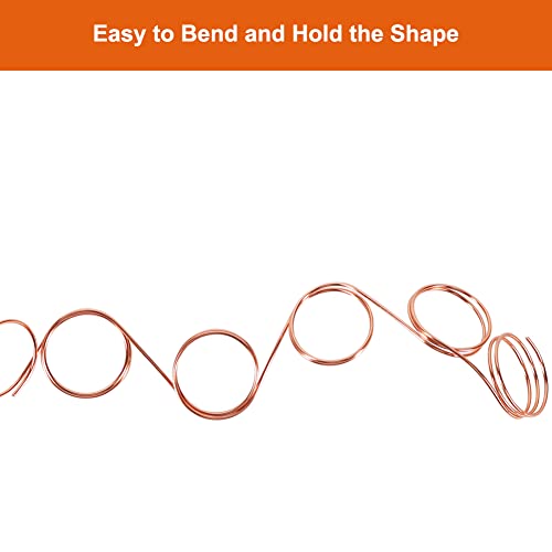 Image of Tenn Well 15 Gauge Aluminum Wire, 164 Feet 1.5mm Bendable Metal Craft Wire for Jewelry Making, Beading, Sculpting and Bonsai Training (Copper)