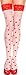 ToBeInStyle Women's Two Toned Hearts Print Wide Top Thigh Hi Stocking