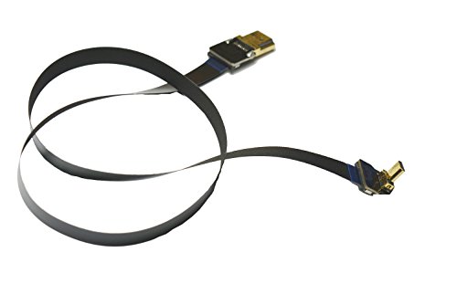 Slim Flat Fpv Hdmi Cable Micro Hdmi Male 90 Degree To Standard Hdmi Full Hdmi Normal Hdmi Male Compatible With Gh4 Bmpcc A5000 A6000 A7S A7R (Not For Sony A6300) Black 50Cm #TOP7