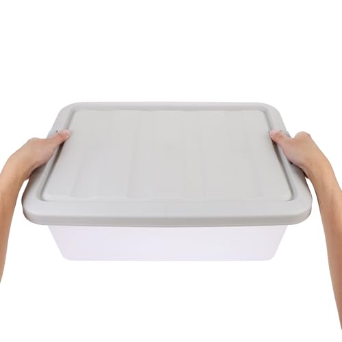 Boîte de rangement plastique avec couvercle bac empilable multifonction - 4