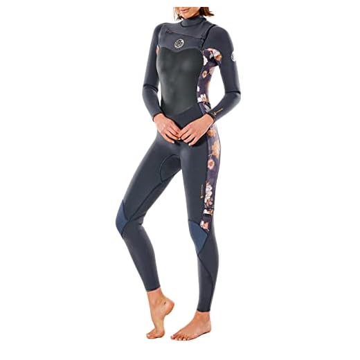 Rip Curl Damen Flashbomb 5/3mm Chest Zip - Gewaschenes Schwarz - Easy Stretch Leichtes Flash-Futter