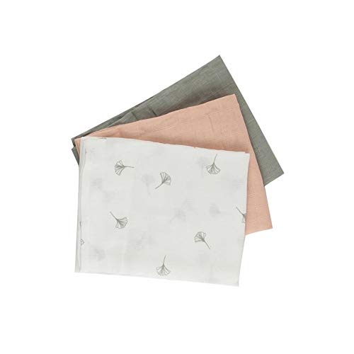 Popolini Baumwoll Mulltücher 3er Pack 70x70 cm (Soft Ginko) Cover