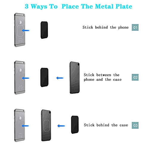 Pau1Hami1Ton S-07N-2 Adhesive Thin Metal Plates(Compatible With Magnetic Mounts),4 Piece Metal Plates For Phone Case,Metal Plate thumb #5