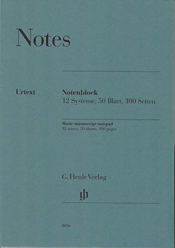Henle Music Manuscript Notepad 12 Staves, 50 Sheets