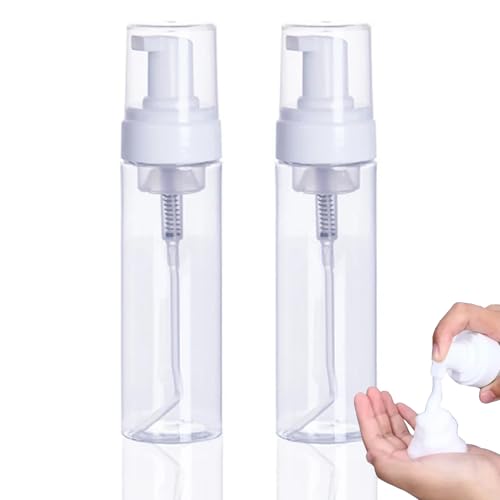 Kunststoff Pumpflasche Seifenspender - PEPAX 2Stück 200ml Kunststoff-Pumpspendern Transparente Reiseflaschen Seifenspender für Familie Reisen und Geschäftstrips