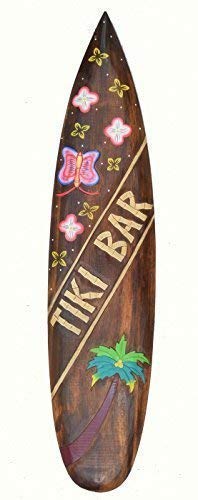 Interlifestyle Deko Surfboard 100cm Tiki Bar Hawaii Dekoration zum Aufhängen Maui Kaui Südsee Surfbrett Cover