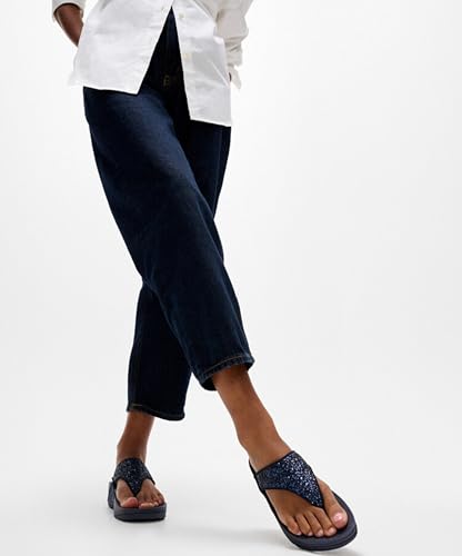 Image of FitFlop Lulu Multi-Tonal Glitter Toe-Post Sandals