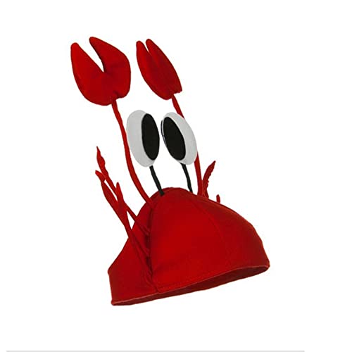 Funny Crazy Crab Hat With Claws Antenna, Latex Giant Crab Claws Gloves Mitt Kit, Crab Costume Props Hat Set Red, One Size #TOP7