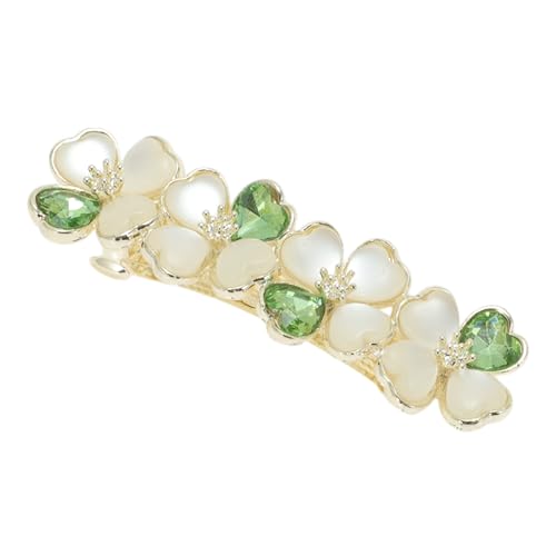 VOCOSTE Hair Clips for Women, Vintage Rhinestone Hair Barrettes, French Faux Crystal Hairpin, Hair Accessories, Green