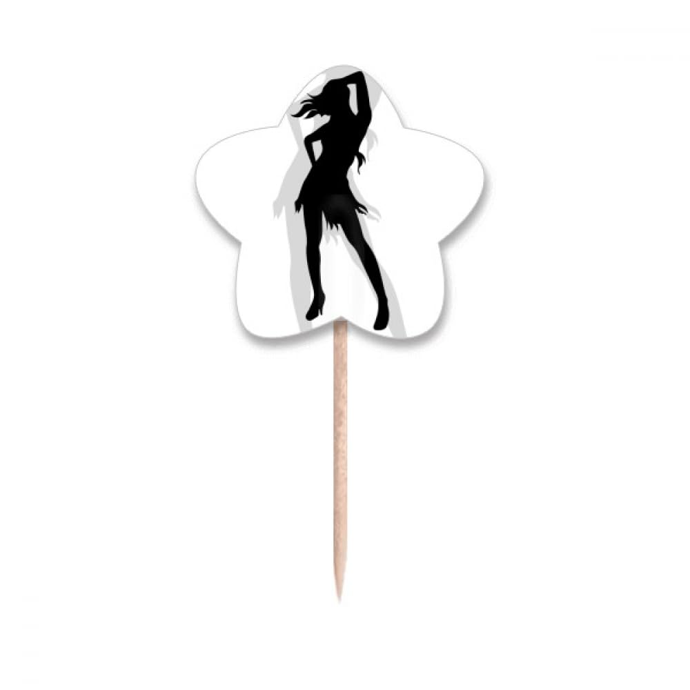 Cure-dents drapeaux silhouette femme pour décoration de cupcake