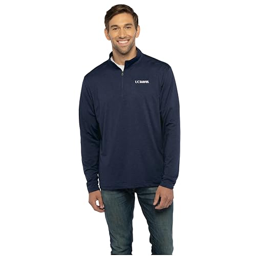 Vantage Apparel Men's Collegiate Premium Lightweight Stretchy Team Color 1/4 Zip Pullover, Cal Davis Aggies, XX-Large