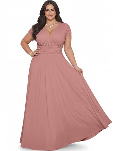 Image of KOH KOH Womens Sexy Cap Short Sleeve V-Neck Flowy Cocktail Gown