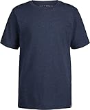 Lucky Brand Boys' Short Sleeve Key Solid Crew Neck T-shirt, French Navy, 8