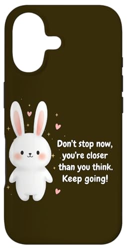 Cute Bunny Keep Going ���`�x�[�V���������߂���p�E�T�M �X�}�z�P�[�X iPhone 17 �p