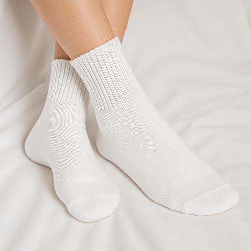 5-8 Pairs Womens Casual Calf Crew Socks Cotton Comfortable and Lightweight Socks for Women Size 5-104