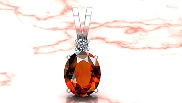 Pendentif grenat hessonite non chauffé de qualité supérieure A+ taille Small - 2