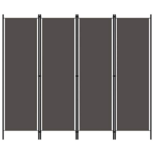 Raumteiler Trennwand Stellwand Balkon Sichtschutz,4-TLG. Raumteiler Anthrazit 200x180 cm Cover