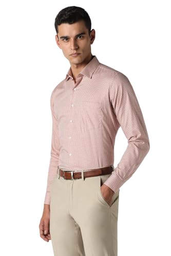 Image of Van Heusen Formal Checkered Shirt for Men| Premium Cotton| Full Sleeves| Slim Fit |Breathable Fabric