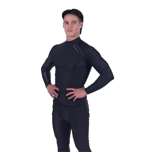 Sharkskin Men’s Chillproof Long Sleeve Thermal Top - Windproof & Sun Protective Base Layer