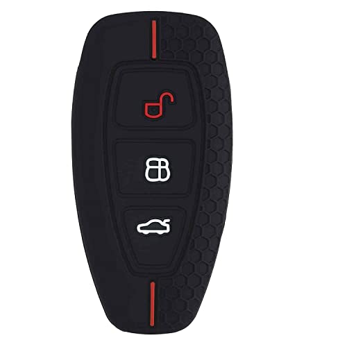 AUTOZOCO Funda Llave Ford 3 Botones, Negro y Rojo